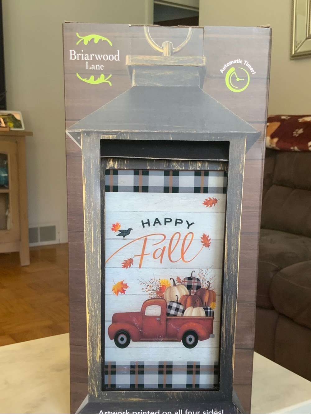 Briarwood Lane Happy Fall Decorative Lantern - Red